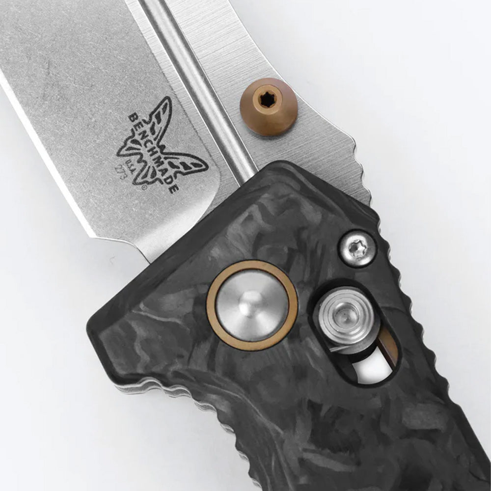 BENCHMADE | MINI ADAMAS | MARBLED CARBON FIBER | DROP-POINT