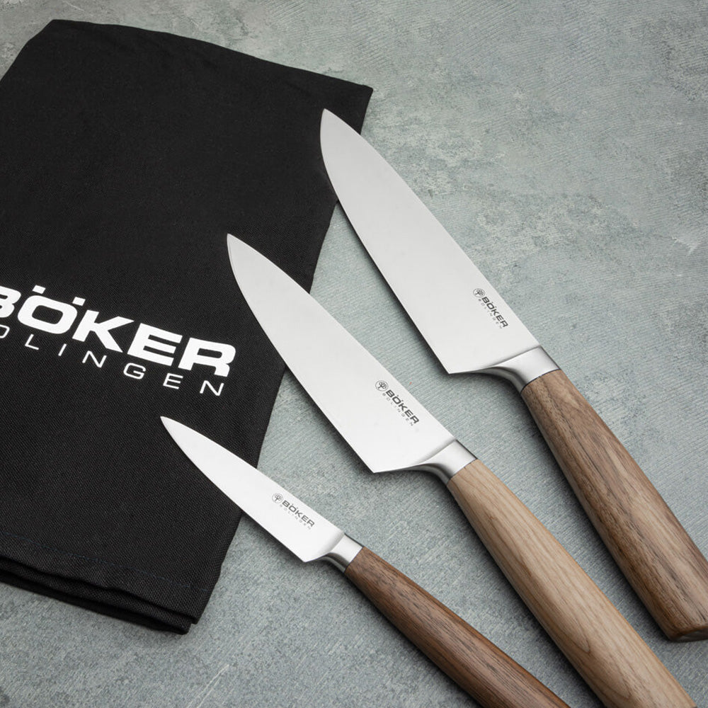 BÖKER | CORE KNIFE TRIO WITH TOWEL